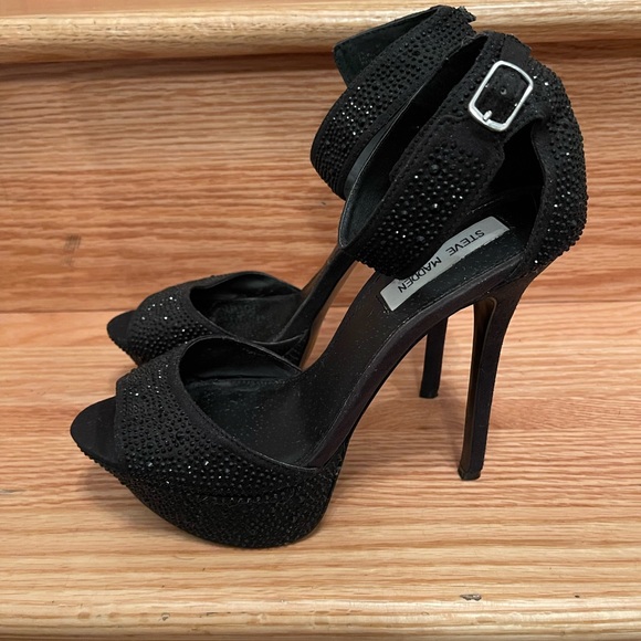 🌸 Steve Madden Pre Loved Carrie Heels w/ Ankle Strap Platforms, size 8.5 - Picture 8 of 15